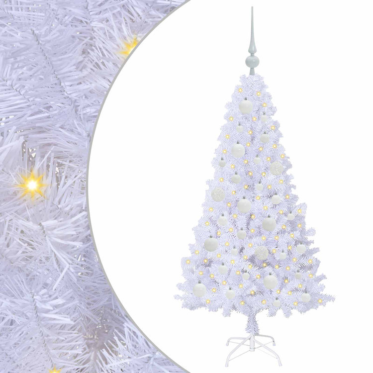 Vidaxx sapin de Noël artificiel avec 150 LED blanc 120 cm PVC et acier
