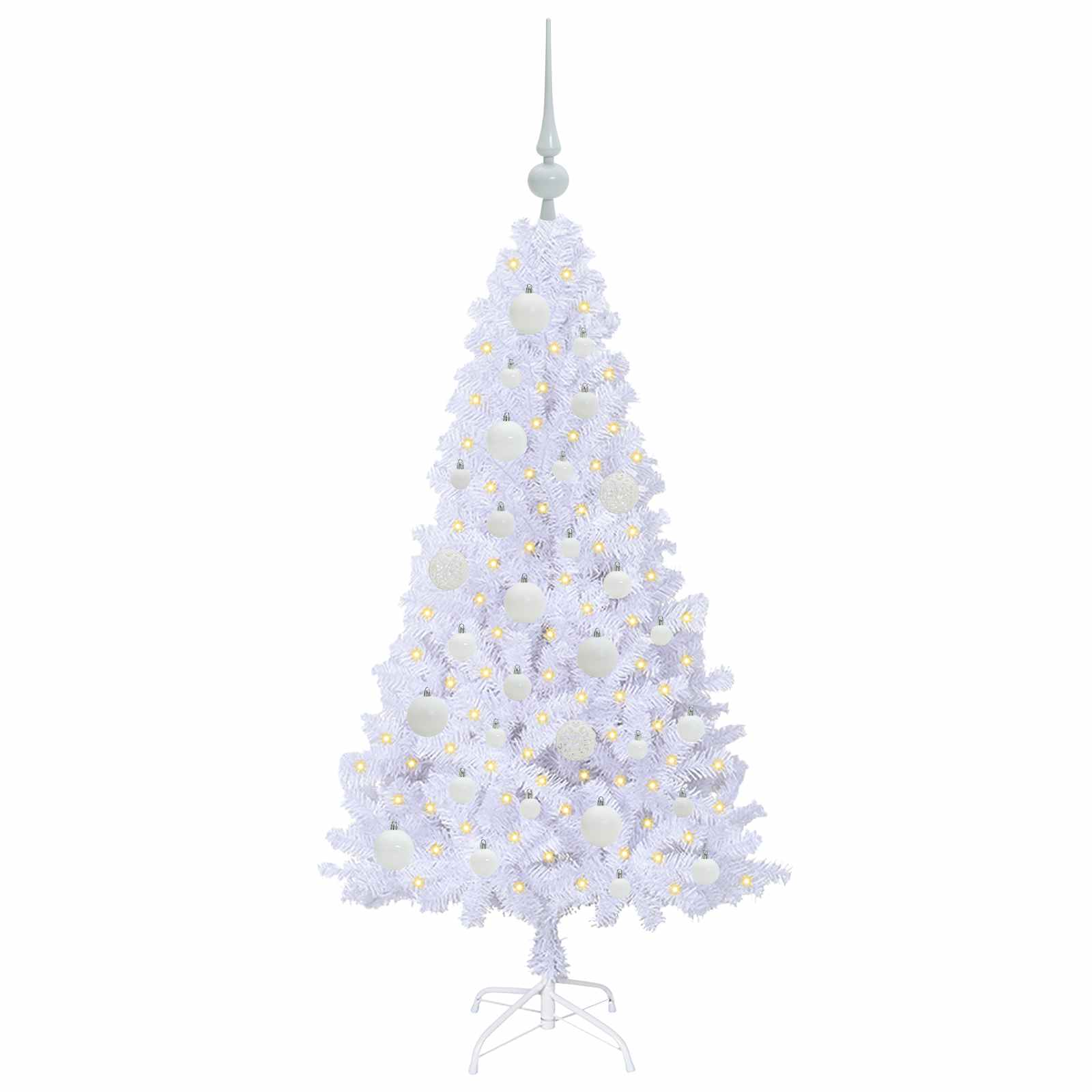 Vidaxx sapin de Noël artificiel avec 150 LED blanc 120 cm PVC et acier