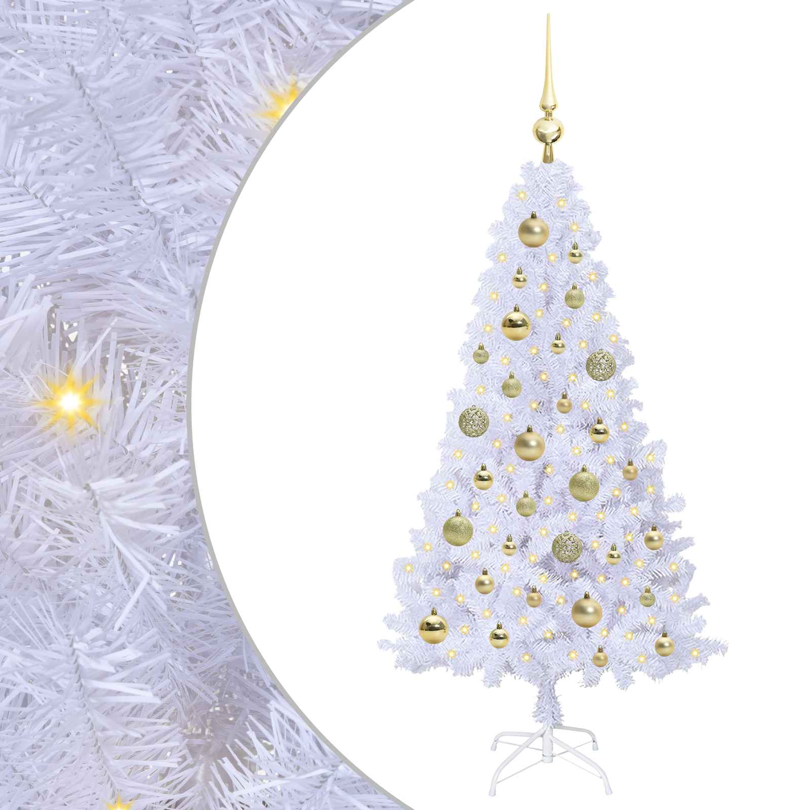 Vidaxx sapin de Noël artificiel avec 150 LED blanc 120 cm PVC et acier