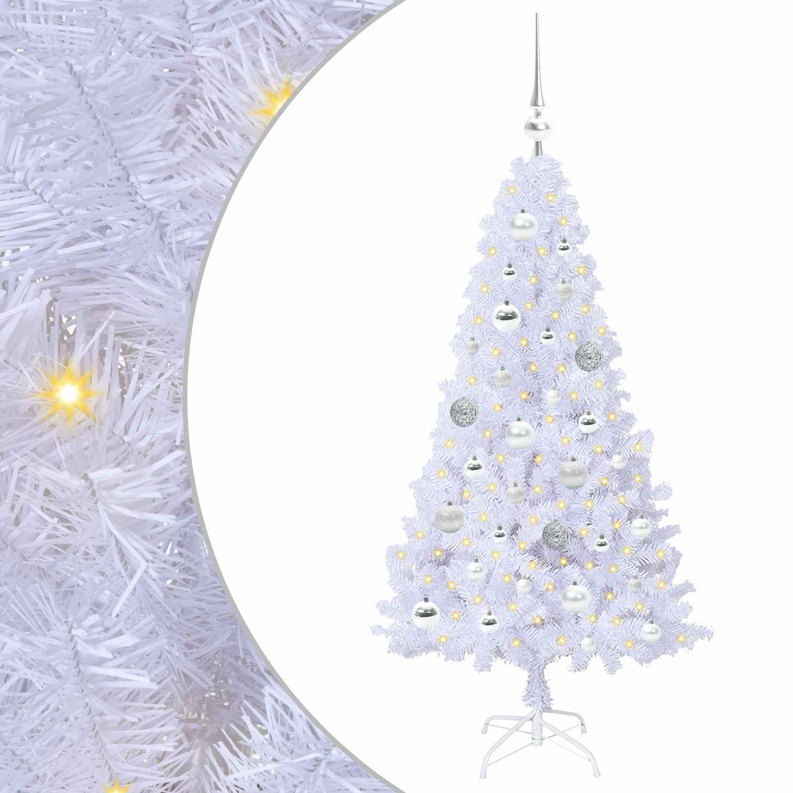 Vidaxx sapin de Noël artificiel avec 150 LED blanc 120 cm PVC et acier