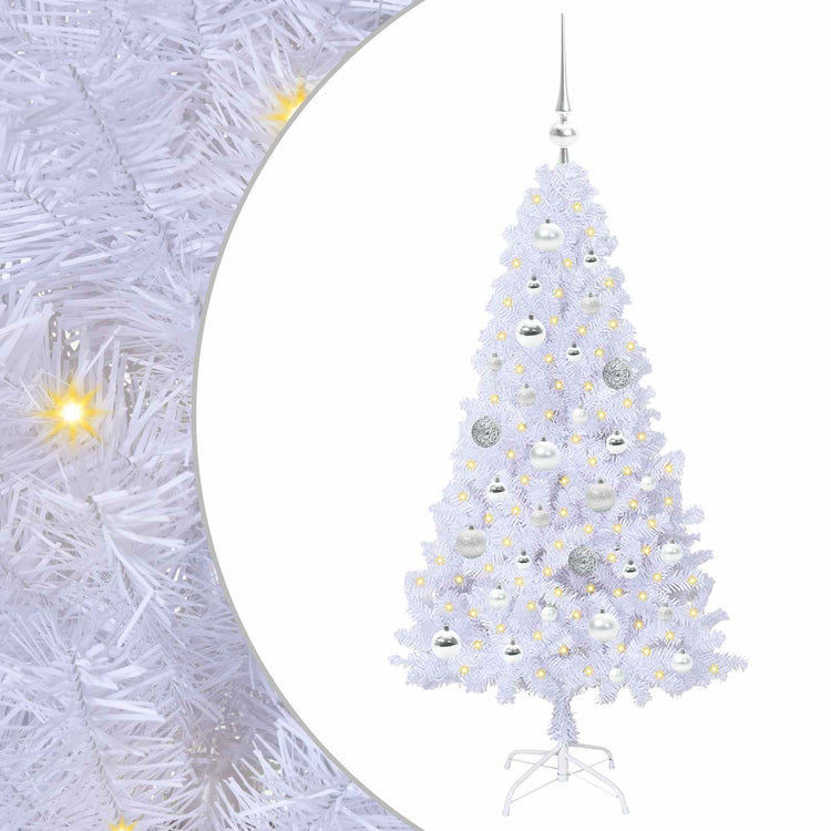 Vidaxx sapin de Noël artificiel avec 150 LED blanc 120 cm PVC et acier