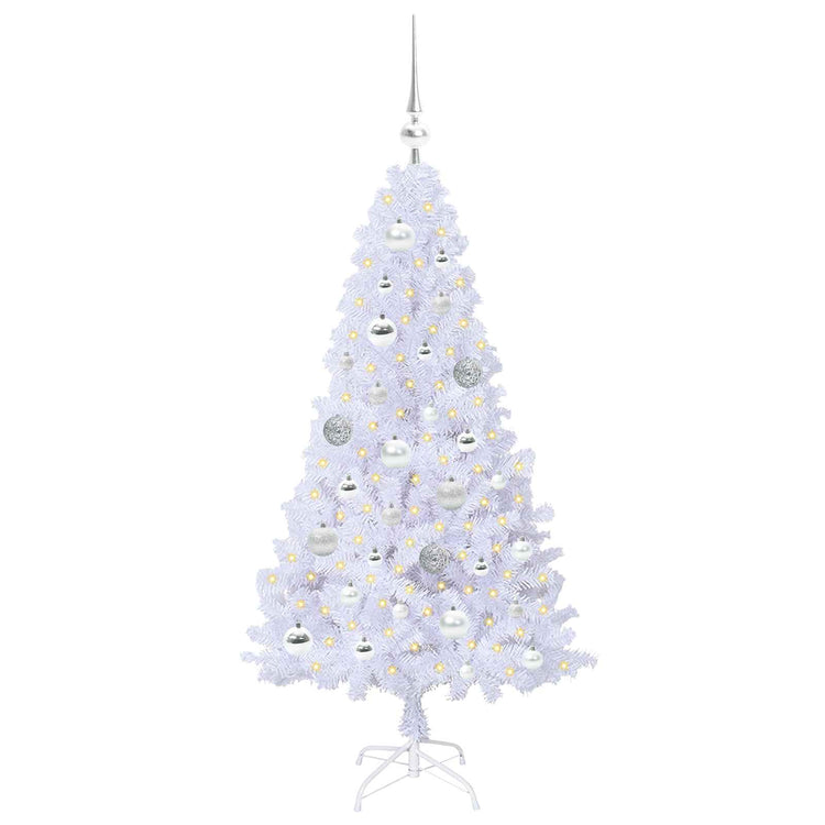 Vidaxx sapin de Noël artificiel avec 150 LED blanc 120 cm PVC et acier