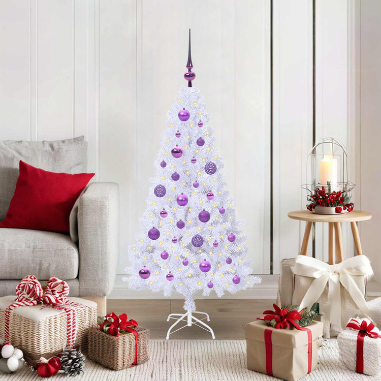 Vidaxx sapin de Noël artificiel avec 150 LED blanc 120 cm PVC et acier