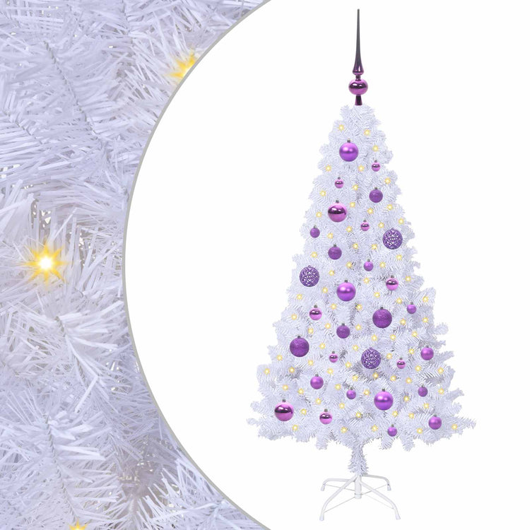 Vidaxx sapin de Noël artificiel avec 150 LED blanc 120 cm PVC et acier