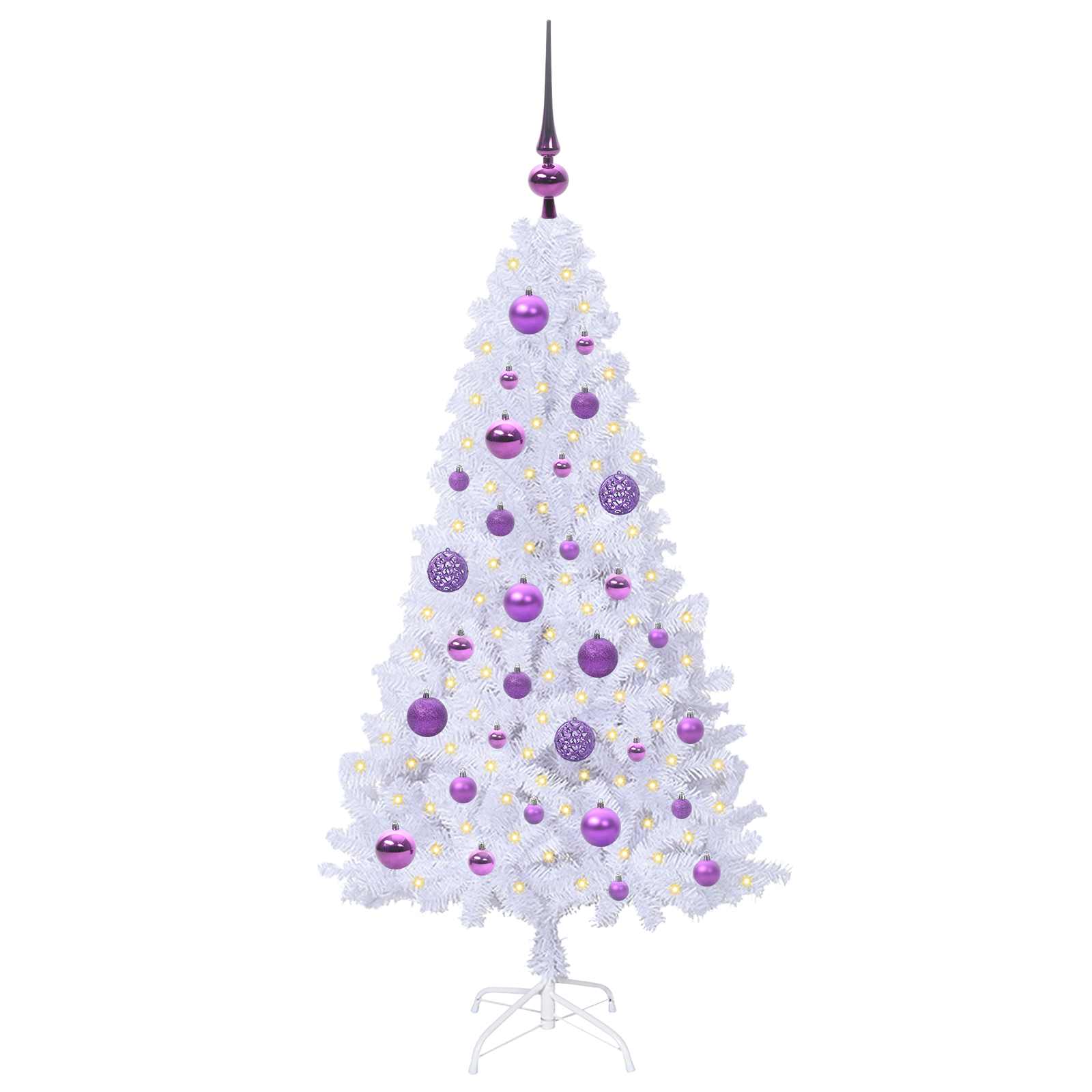 Vidaxx sapin de Noël artificiel avec 150 LED blanc 120 cm PVC et acier