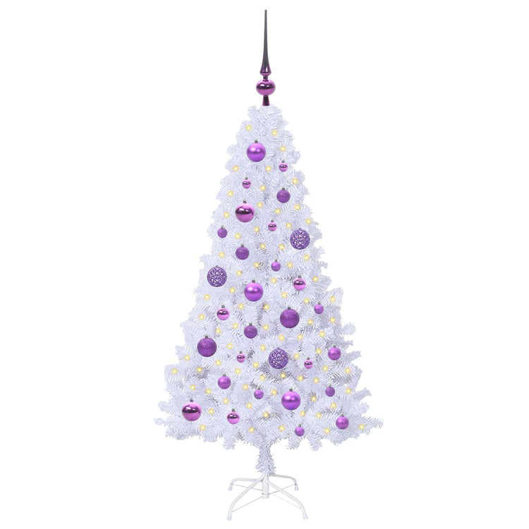 Vidaxx sapin de Noël artificiel avec 150 LED blanc 120 cm PVC et acier