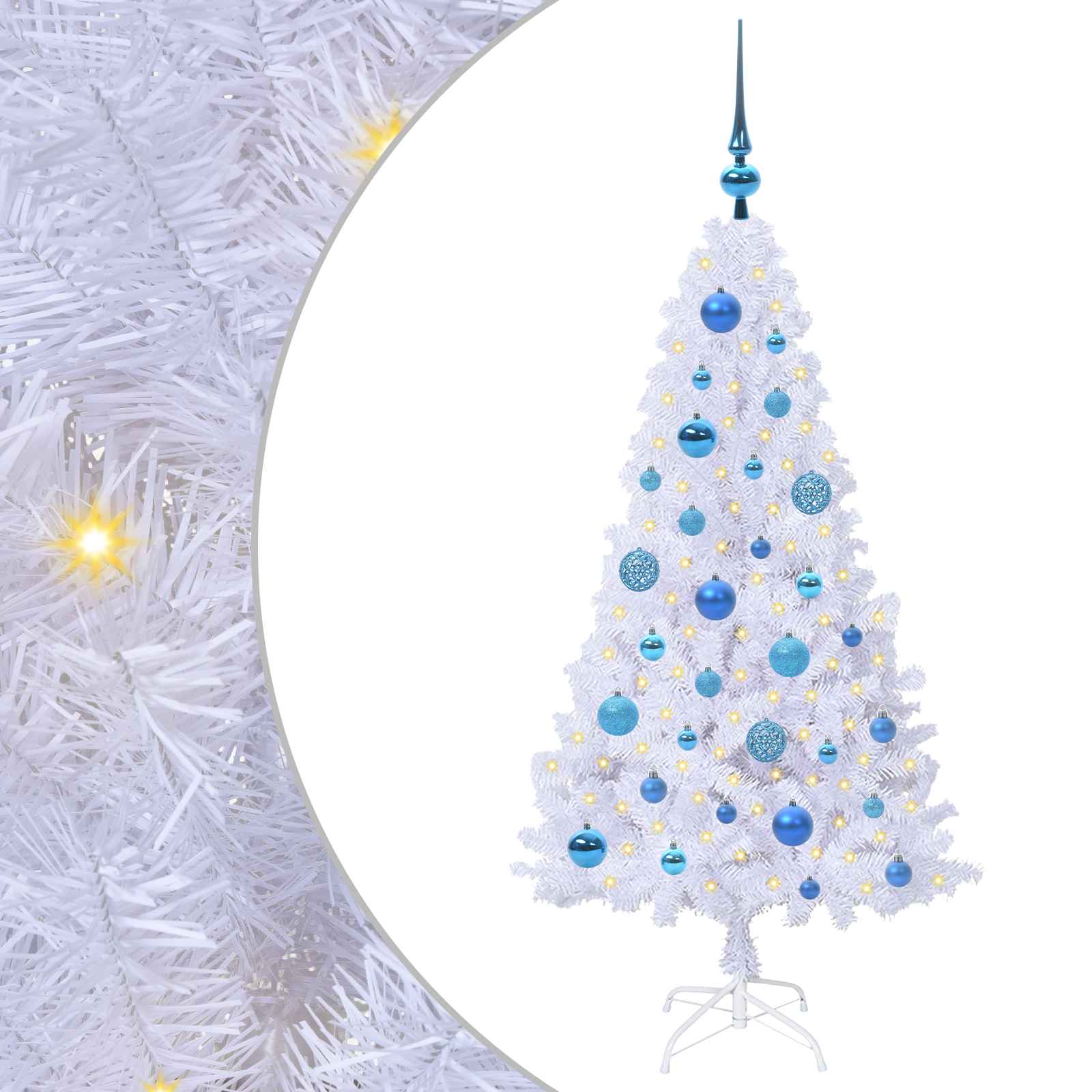 Vidaxx sapin de Noël artificiel avec 150 LED blanc 120 cm PVC et acier