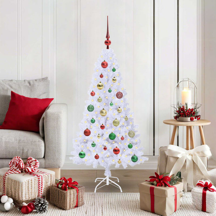 Vidaxx sapin de Noël artificiel avec 150 LED blanc 120 cm PVC et acier