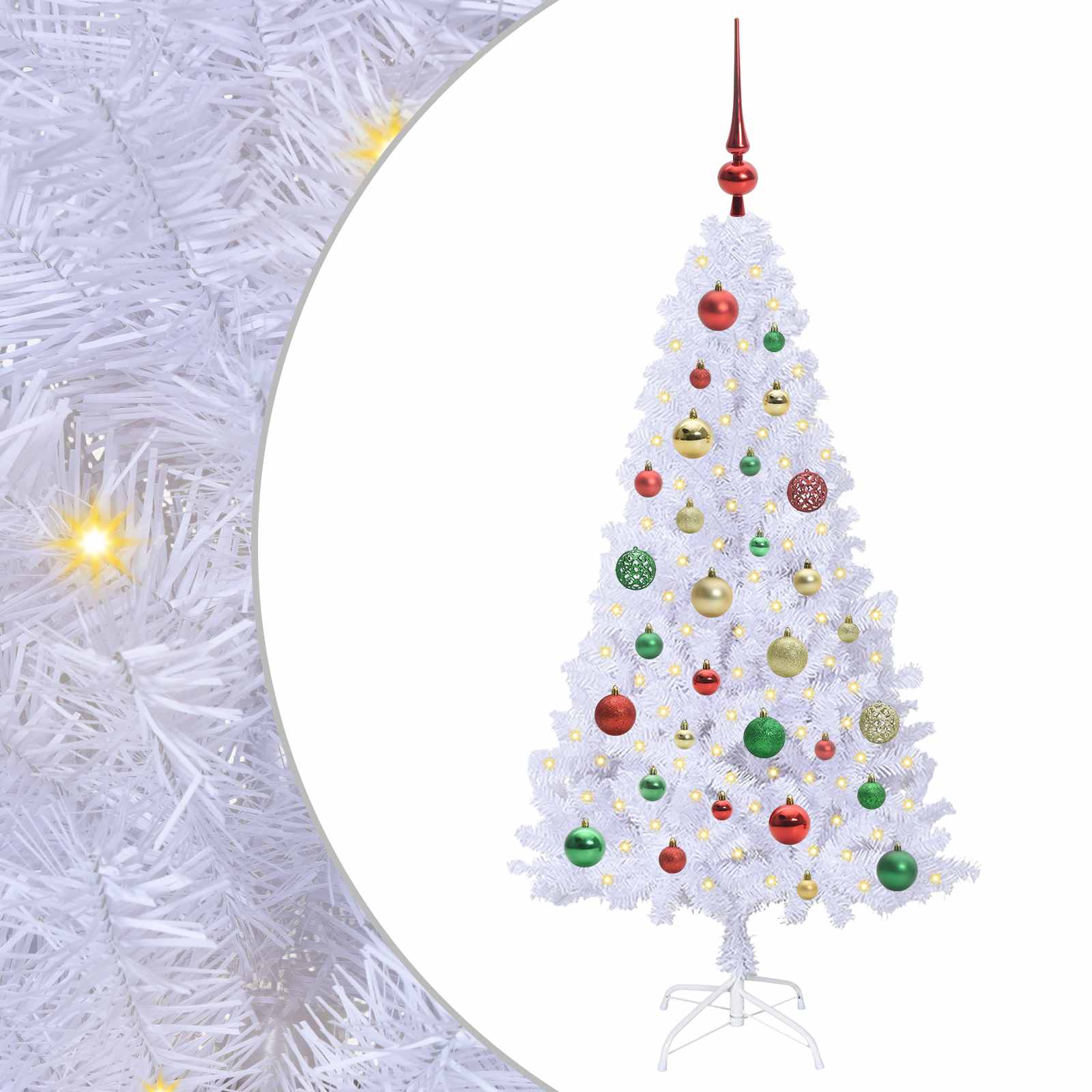 Vidaxx sapin de Noël artificiel avec 150 LED blanc 120 cm PVC et acier