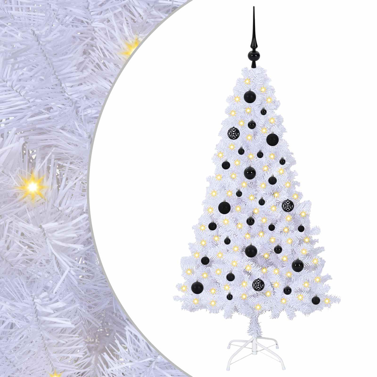 Vidaxx sapin de Noël artificiel avec 150 LED blanc 150 cm PVC et acier