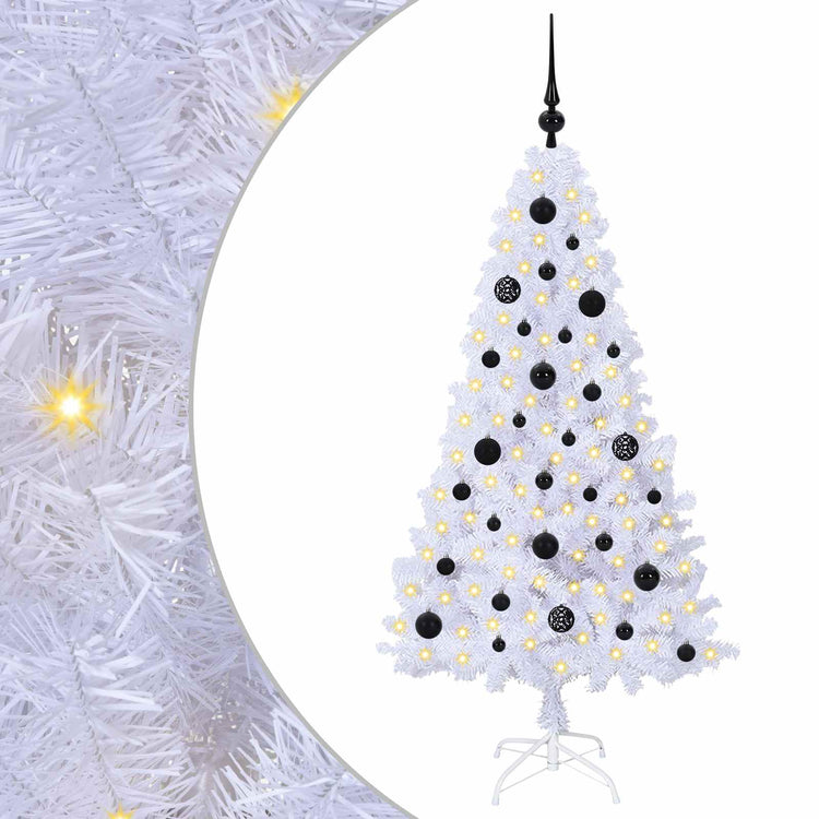 Vidaxx sapin de Noël artificiel avec 150 LED blanc 150 cm PVC et acier