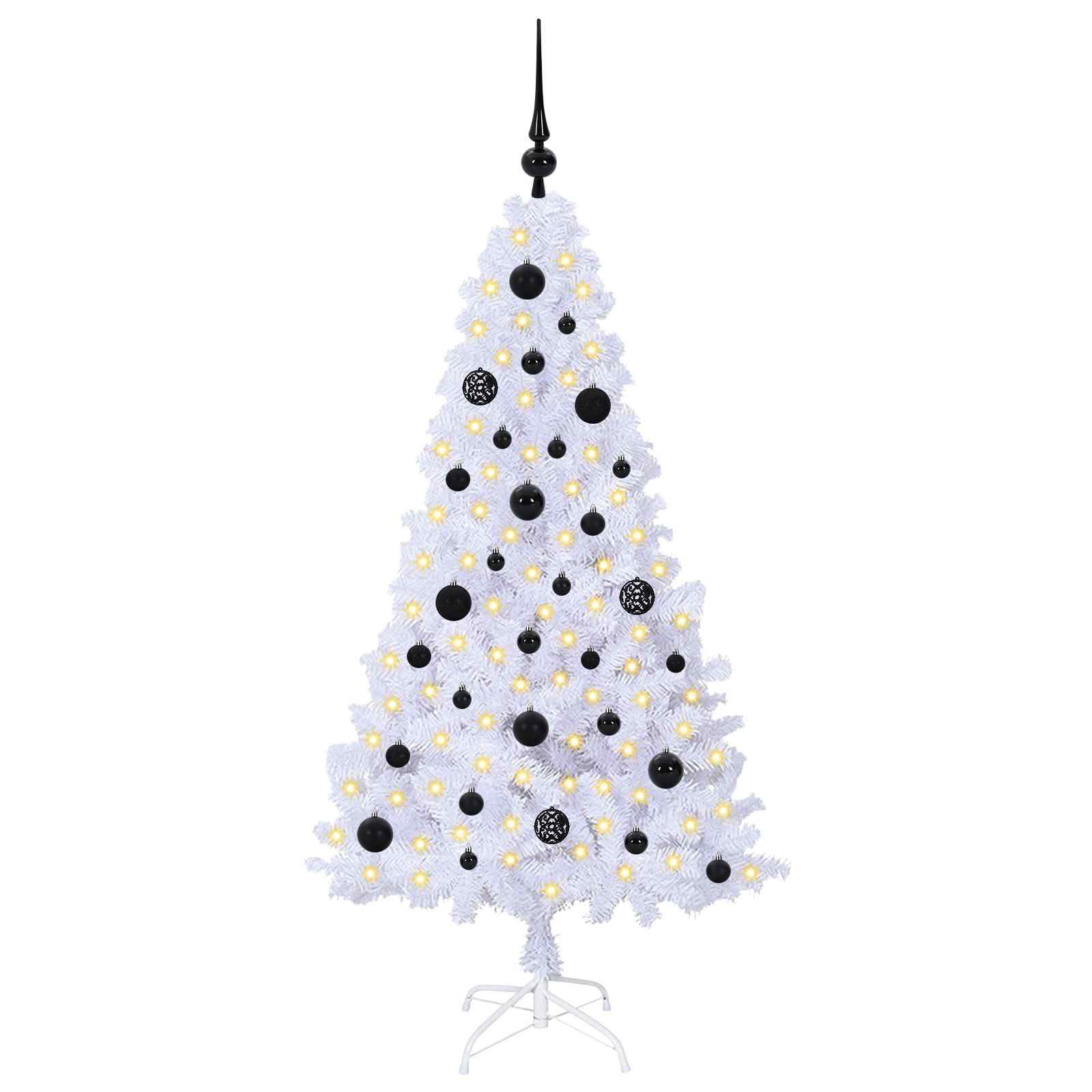 Vidaxx sapin de Noël artificiel avec 150 LED blanc 150 cm PVC et acier