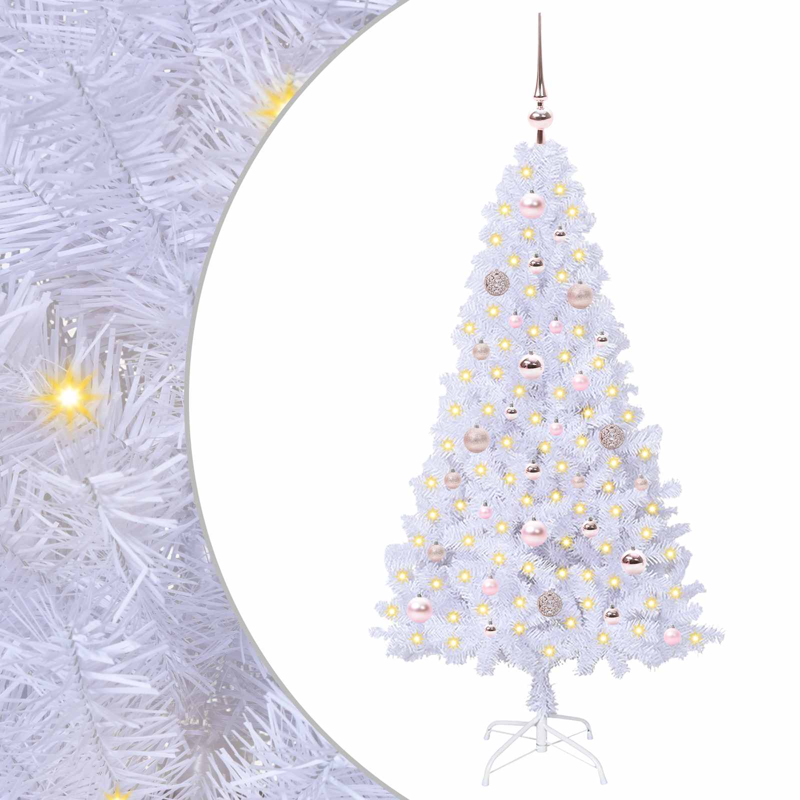 Vidaxx sapin de Noël artificiel avec 150 LED blanc 150 cm PVC et acier