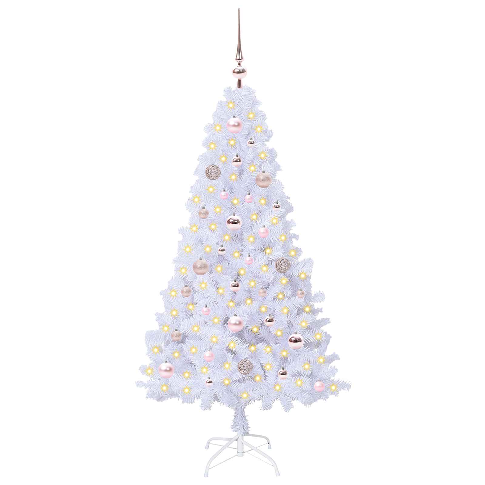 Vidaxx sapin de Noël artificiel avec 150 LED blanc 150 cm PVC et acier