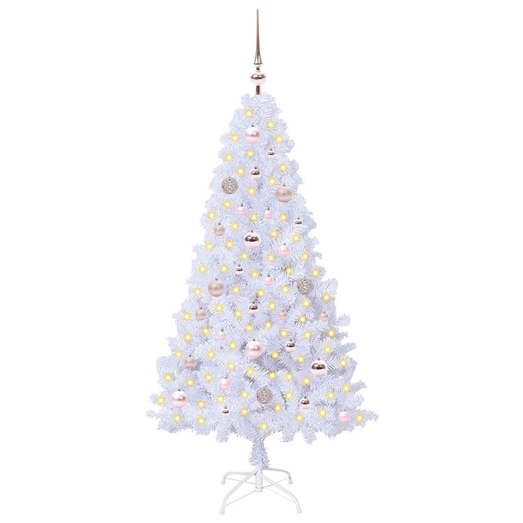 Vidaxx sapin de Noël artificiel avec 150 LED blanc 150 cm PVC et acier