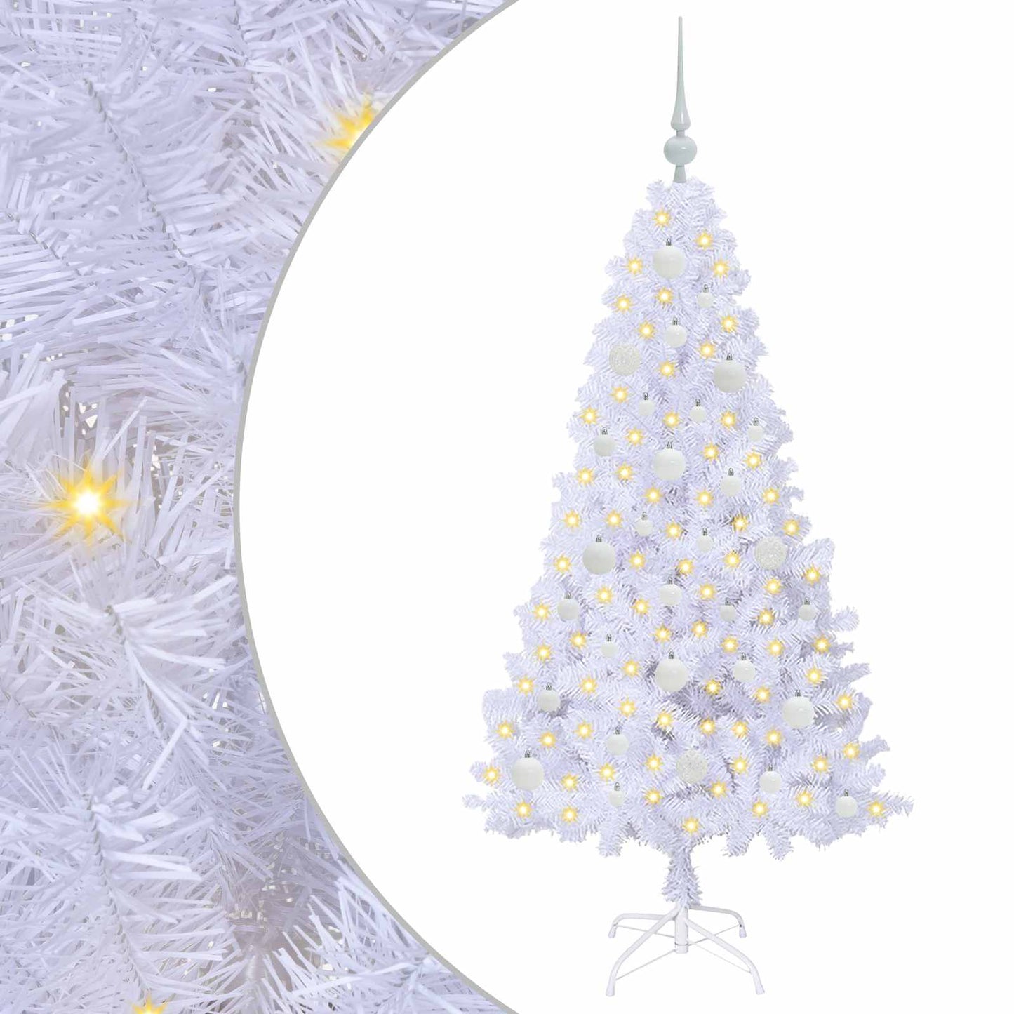Vidaxx sapin de Noël artificiel avec 150 LED blanc 150 cm PVC et acier