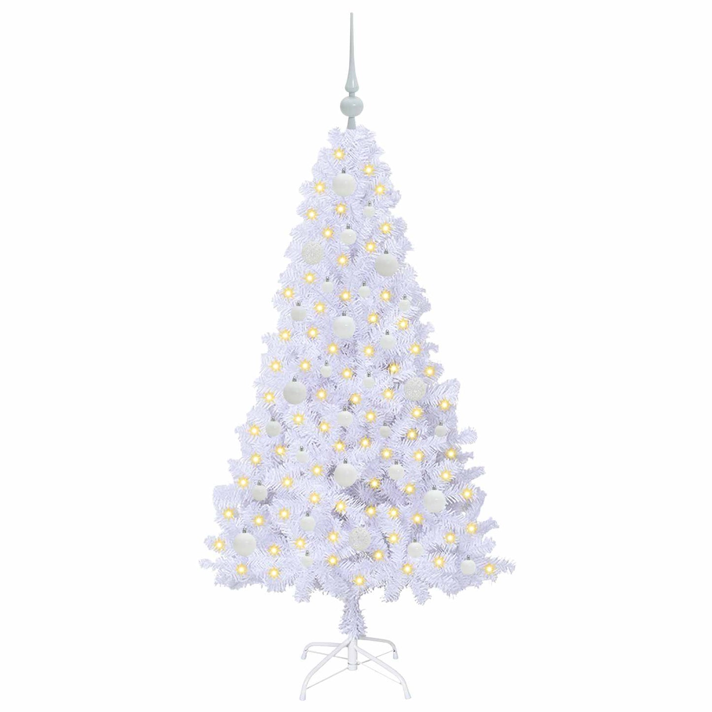 Vidaxx sapin de Noël artificiel avec 150 LED blanc 150 cm PVC et acier
