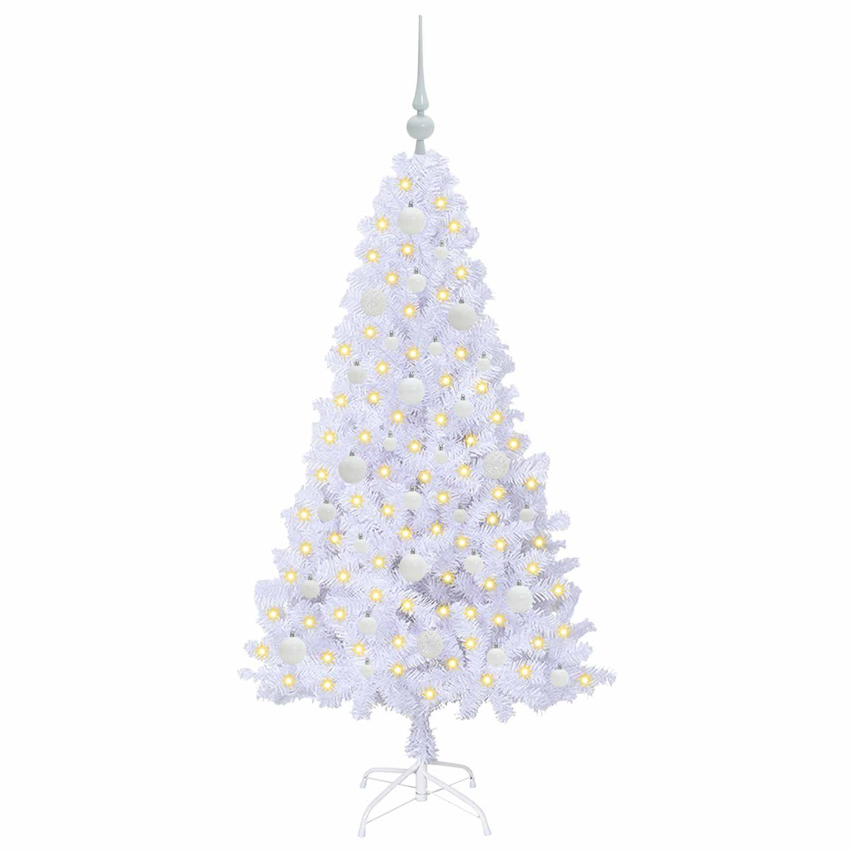 Vidaxx sapin de Noël artificiel avec 150 LED blanc 150 cm PVC et acier