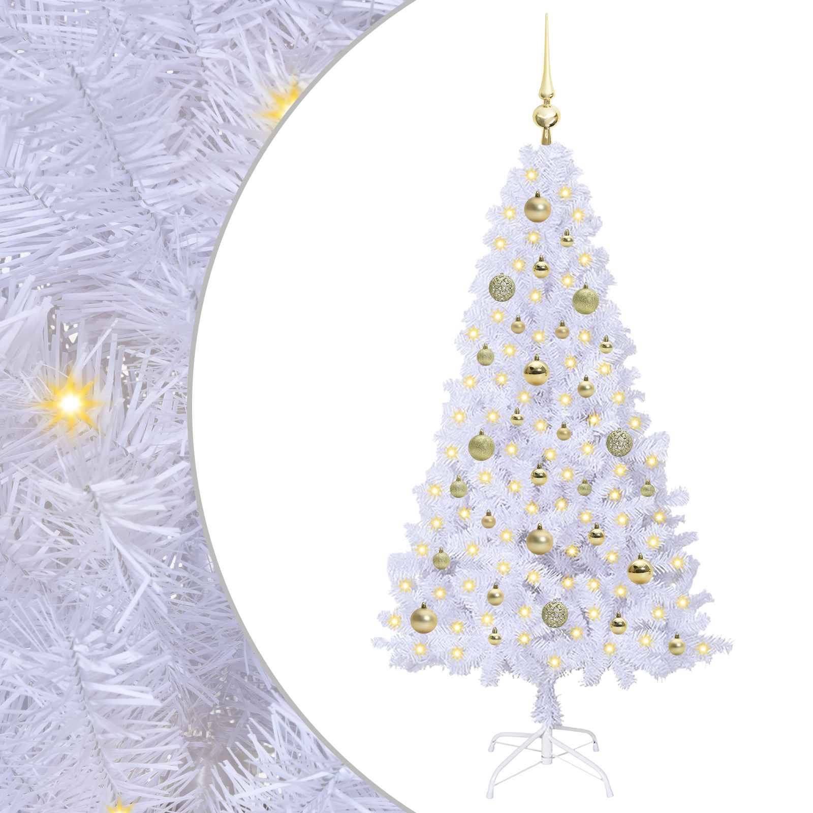 Vidaxx sapin de Noël artificiel avec 150 LED blanc 150 cm PVC et acier