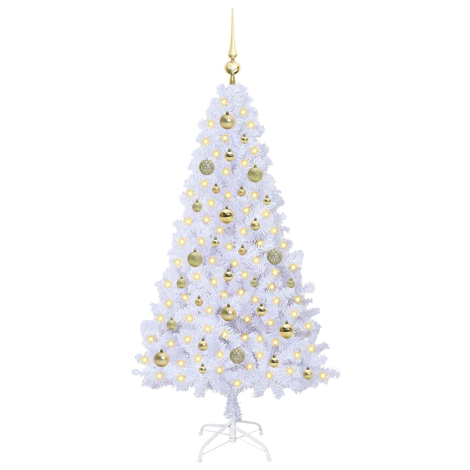 Vidaxx sapin de Noël artificiel avec 150 LED blanc 150 cm PVC et acier