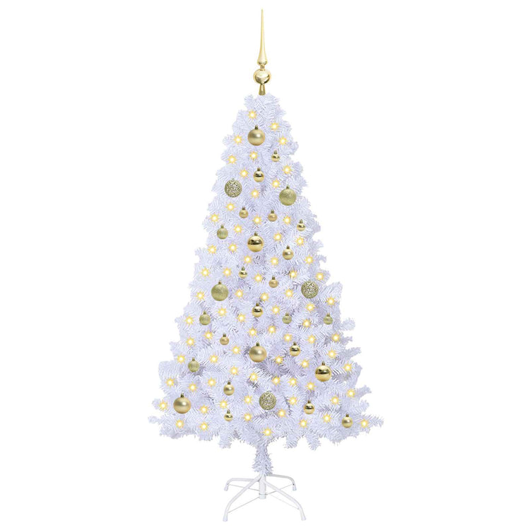 Vidaxx sapin de Noël artificiel avec 150 LED blanc 150 cm PVC et acier