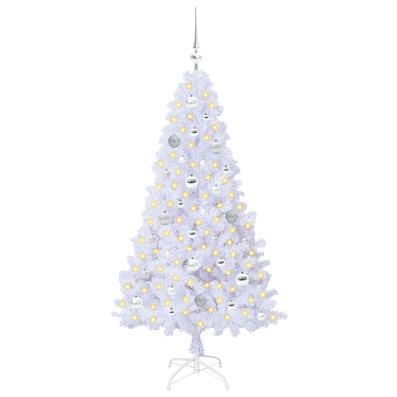 Vidaxx sapin de Noël artificiel avec 150 LED blanc 150 cm PVC et acier