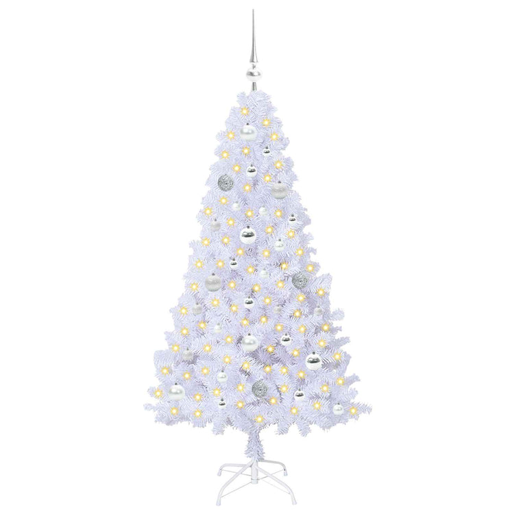 Vidaxx sapin de Noël artificiel avec 150 LED blanc 150 cm PVC et acier