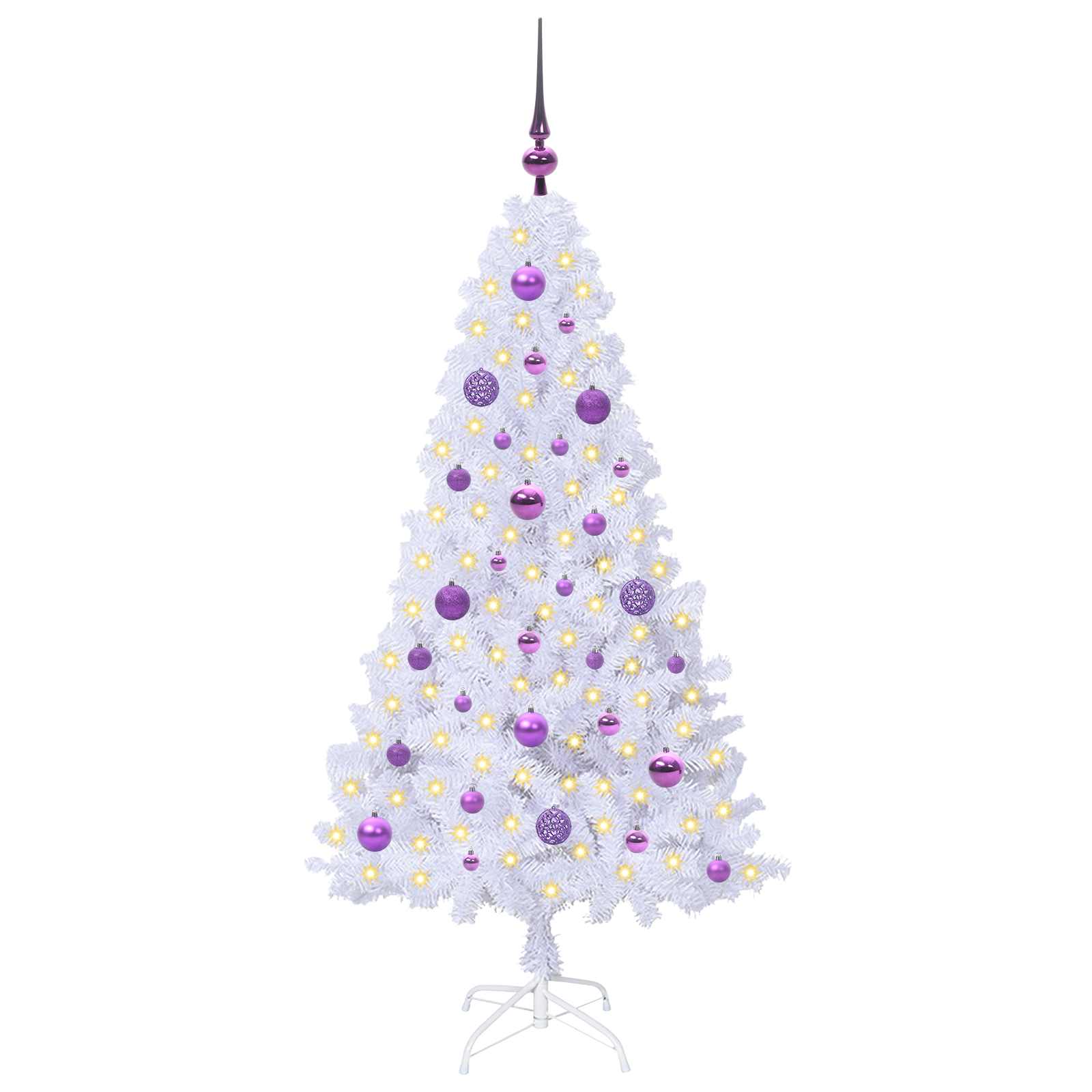 Vidaxx sapin de Noël artificiel avec 150 LED blanc 150 cm PVC et acier