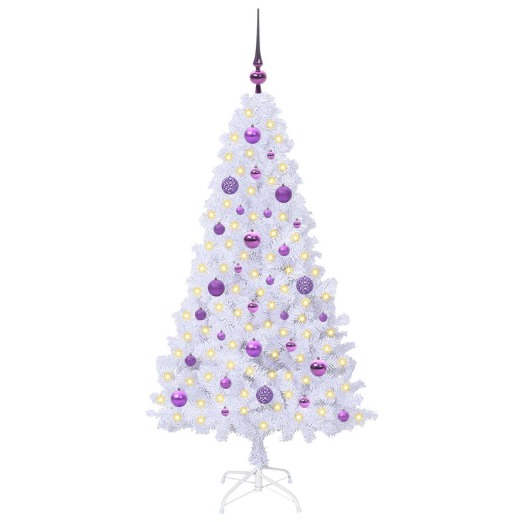 Vidaxx sapin de Noël artificiel avec 150 LED blanc 150 cm PVC et acier