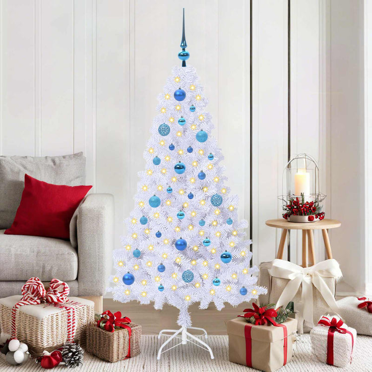 Vidaxx sapin de Noël artificiel avec 150 LED blanc 150 cm PVC et acier