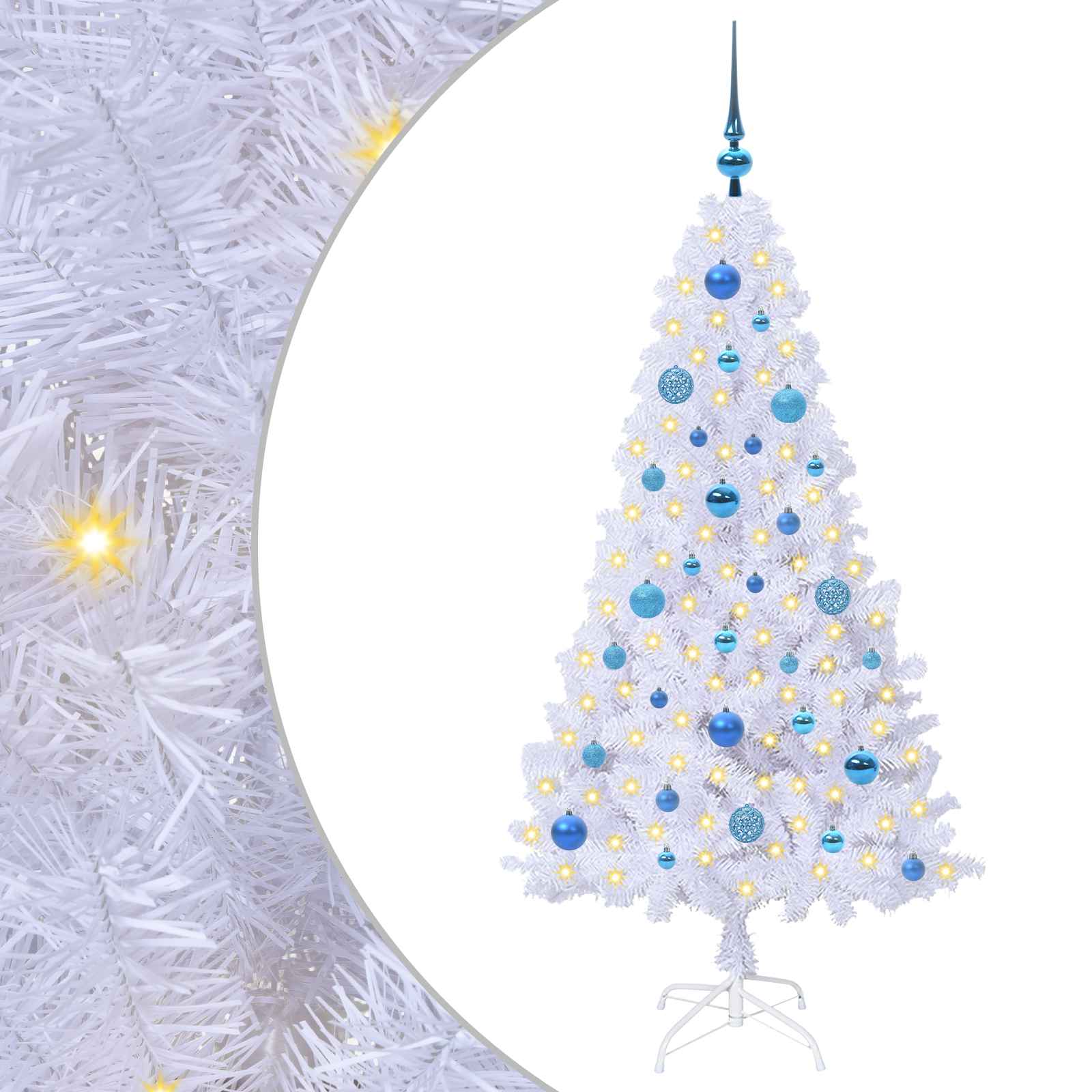 Vidaxx sapin de Noël artificiel avec 150 LED blanc 150 cm PVC et acier