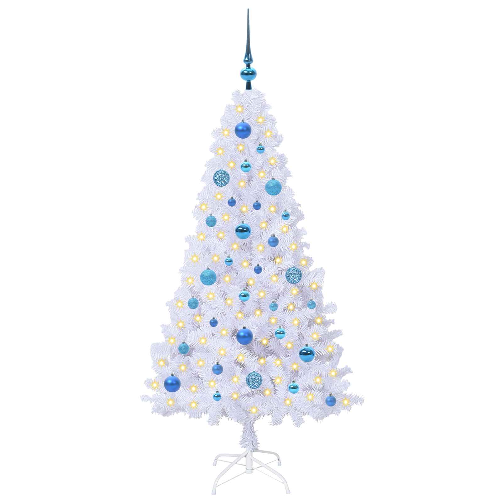 Vidaxx sapin de Noël artificiel avec 150 LED blanc 150 cm PVC et acier