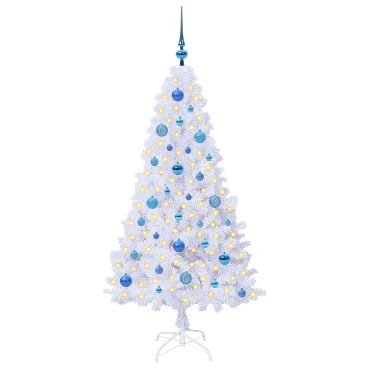 Vidaxx sapin de Noël artificiel avec 150 LED blanc 150 cm PVC et acier