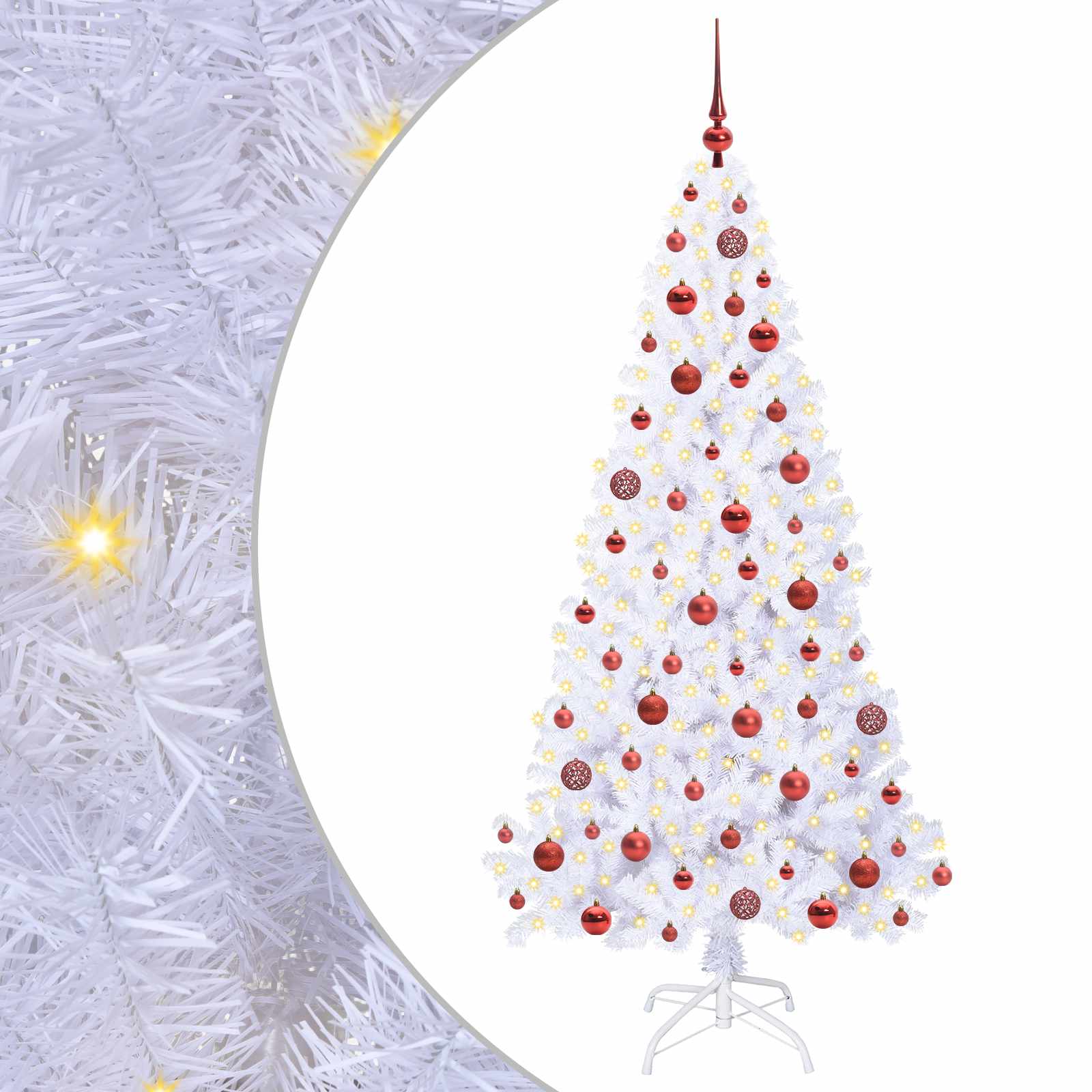 Vidaxx sapin de Noël artificiel avec 300 LED blanc 180 cm PVC et acier