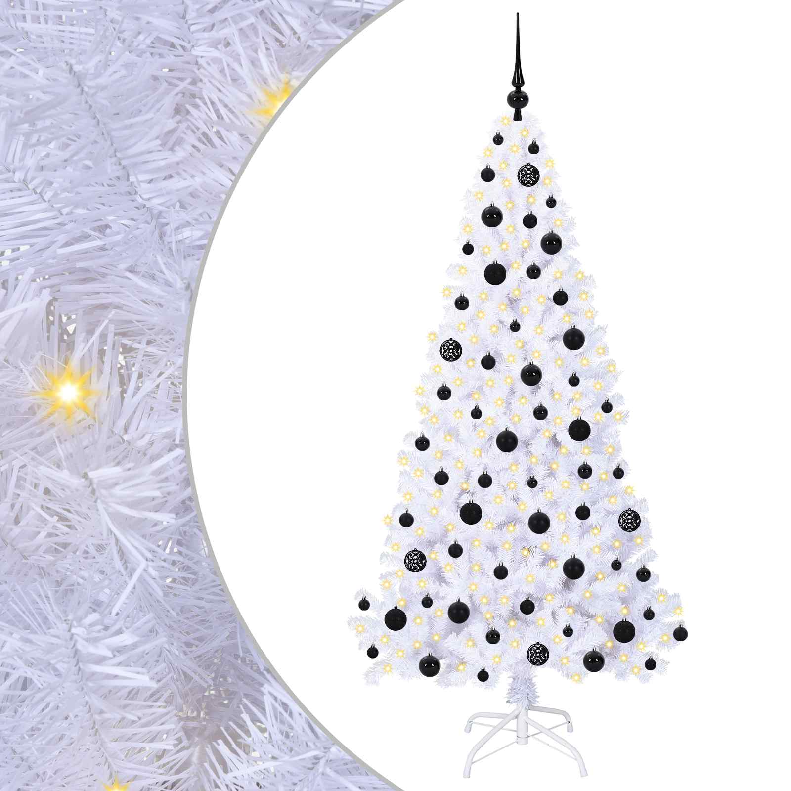Vidaxx sapin de Noël artificiel avec 300 LED blanc 180 cm PVC et acier