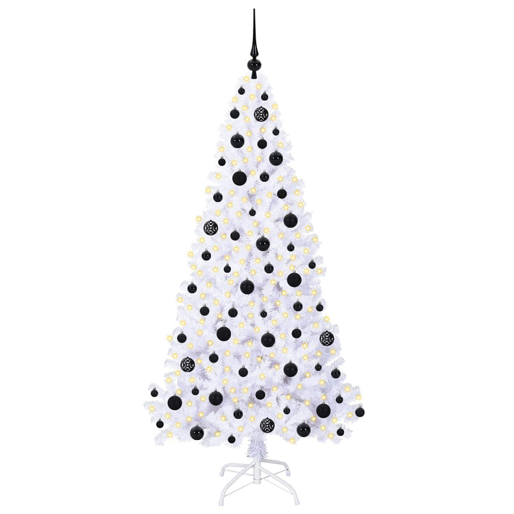 Vidaxx sapin de Noël artificiel avec 300 LED blanc 180 cm PVC et acier