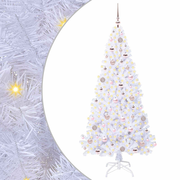 Vidaxx sapin de Noël artificiel avec 300 LED blanc 180 cm PVC et acier