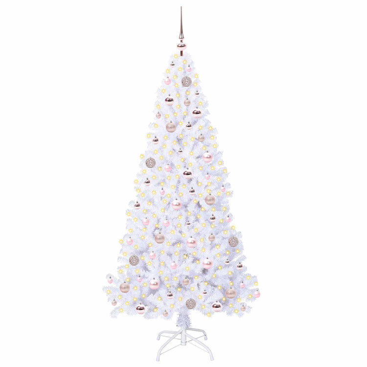 Vidaxx sapin de Noël artificiel avec 300 LED blanc 180 cm PVC et acier