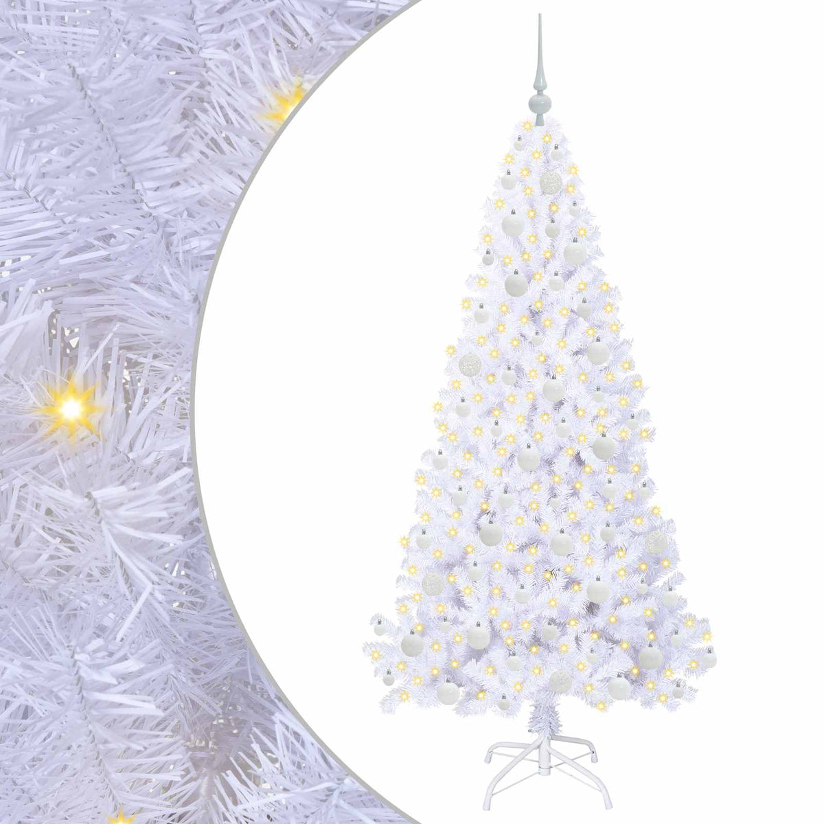 Vidaxx sapin de Noël artificiel avec 300 LED blanc 180 cm PVC et acier