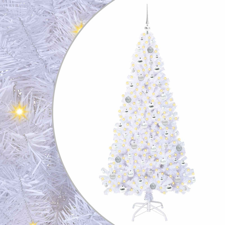 Vidaxx sapin de Noël artificiel avec 300 LED blanc 180 cm PVC et acier