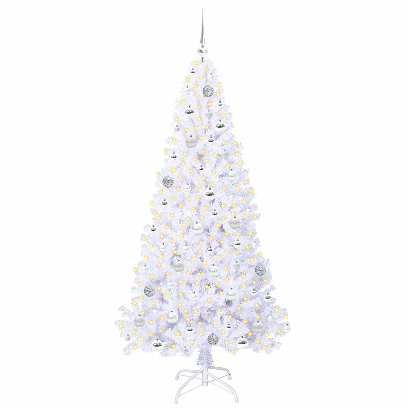 Vidaxx sapin de Noël artificiel avec 300 LED blanc 180 cm PVC et acier