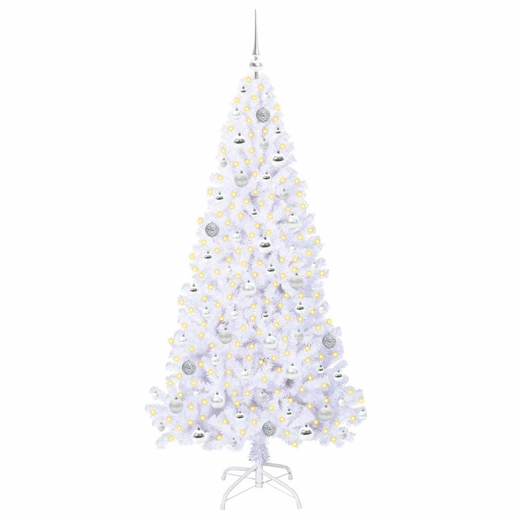 Vidaxx sapin de Noël artificiel avec 300 LED blanc 180 cm PVC et acier