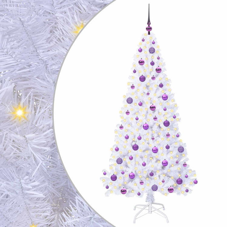Vidaxx sapin de Noël artificiel avec 300 LED blanc 180 cm PVC et acier