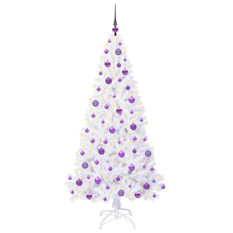 Vidaxx sapin de Noël artificiel avec 300 LED blanc 180 cm PVC et acier