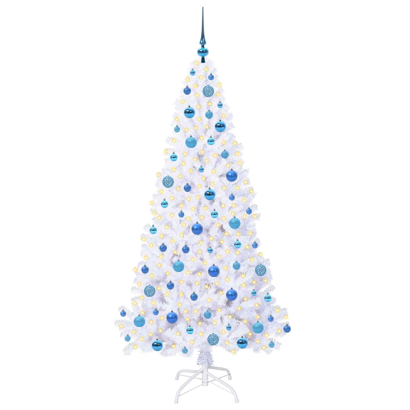 Vidaxx sapin de Noël artificiel avec 300 LED blanc 180 cm PVC et acier