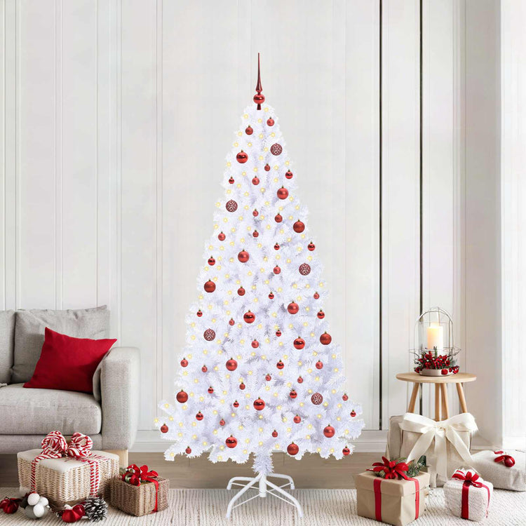 Vidaxx sapin de Noël artificiel avec 300 LED blanc 210 cm PVC et acier