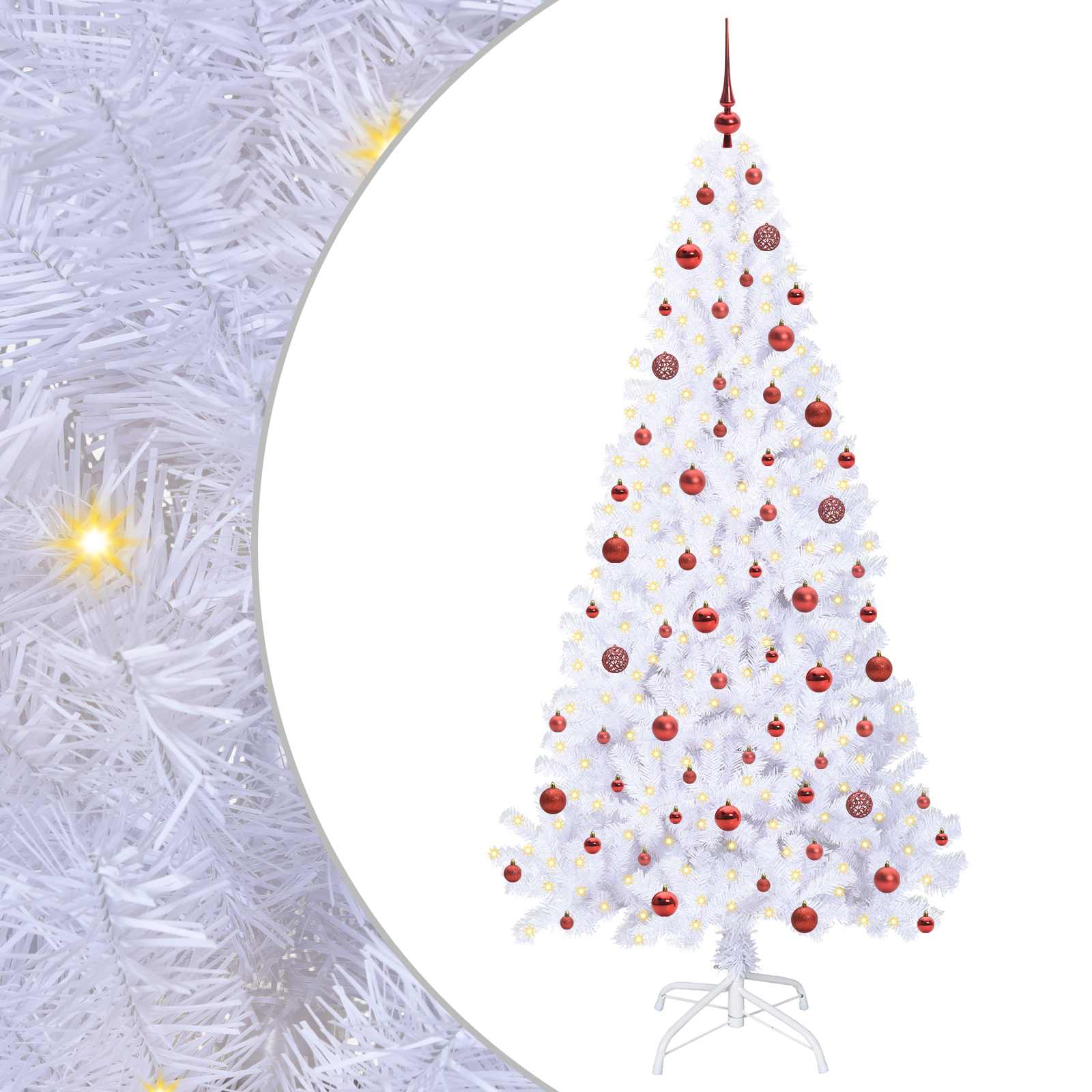 Vidaxx sapin de Noël artificiel avec 300 LED blanc 210 cm PVC et acier