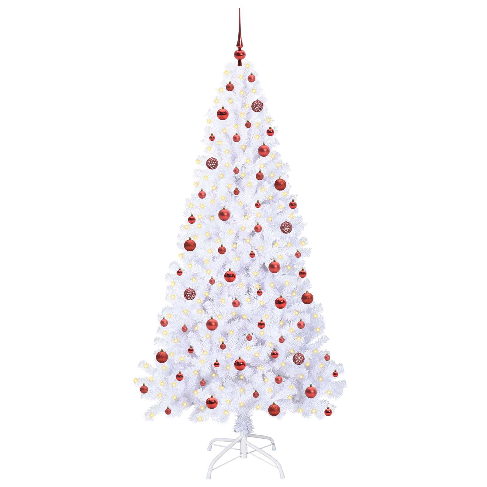 Vidaxx sapin de Noël artificiel avec 300 LED blanc 210 cm PVC et acier