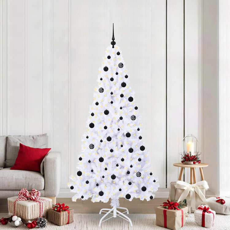 Vidaxx sapin de Noël artificiel avec 300 LED blanc 210 cm PVC et acier