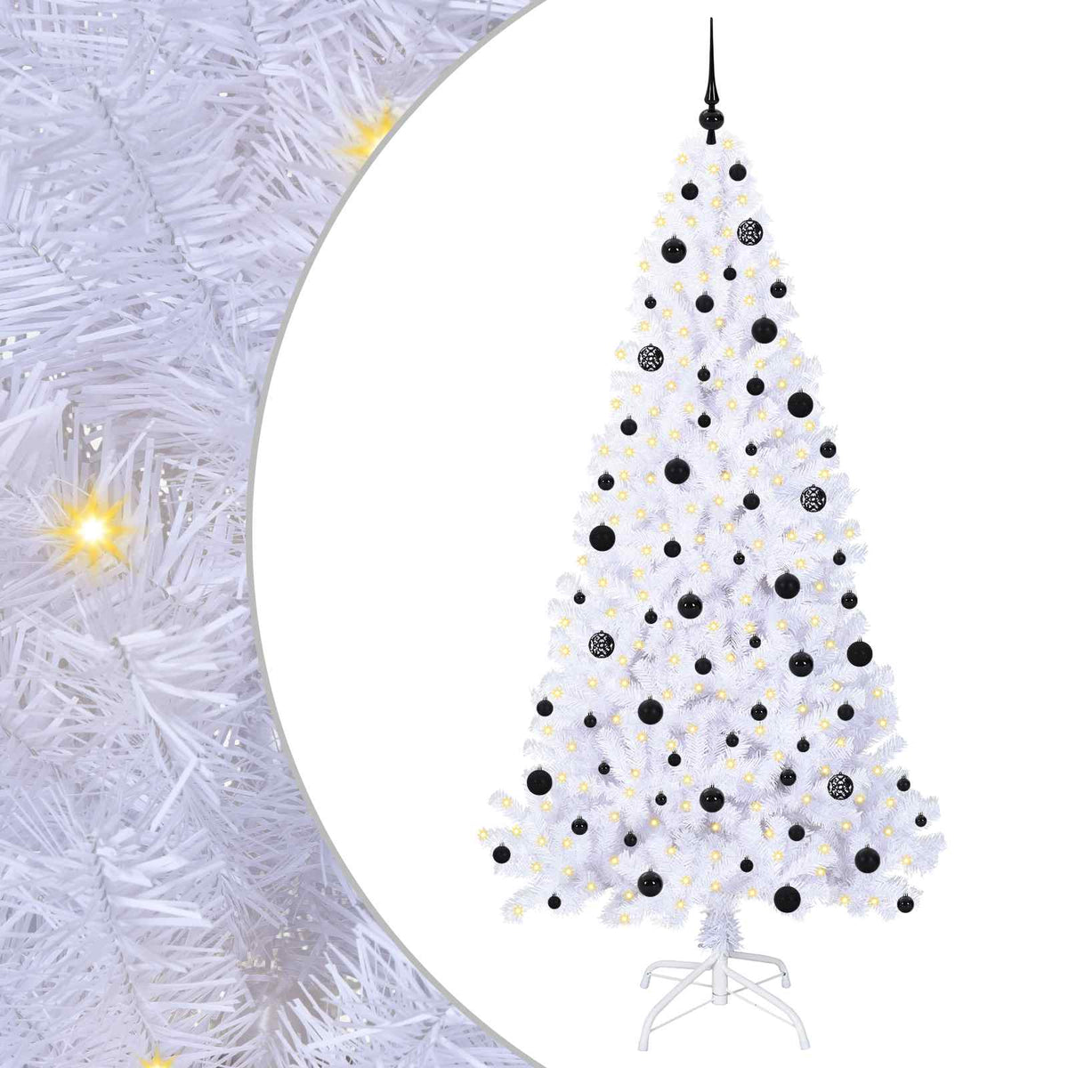 Vidaxx sapin de Noël artificiel avec 300 LED blanc 210 cm PVC et acier